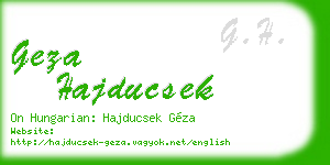 geza hajducsek business card